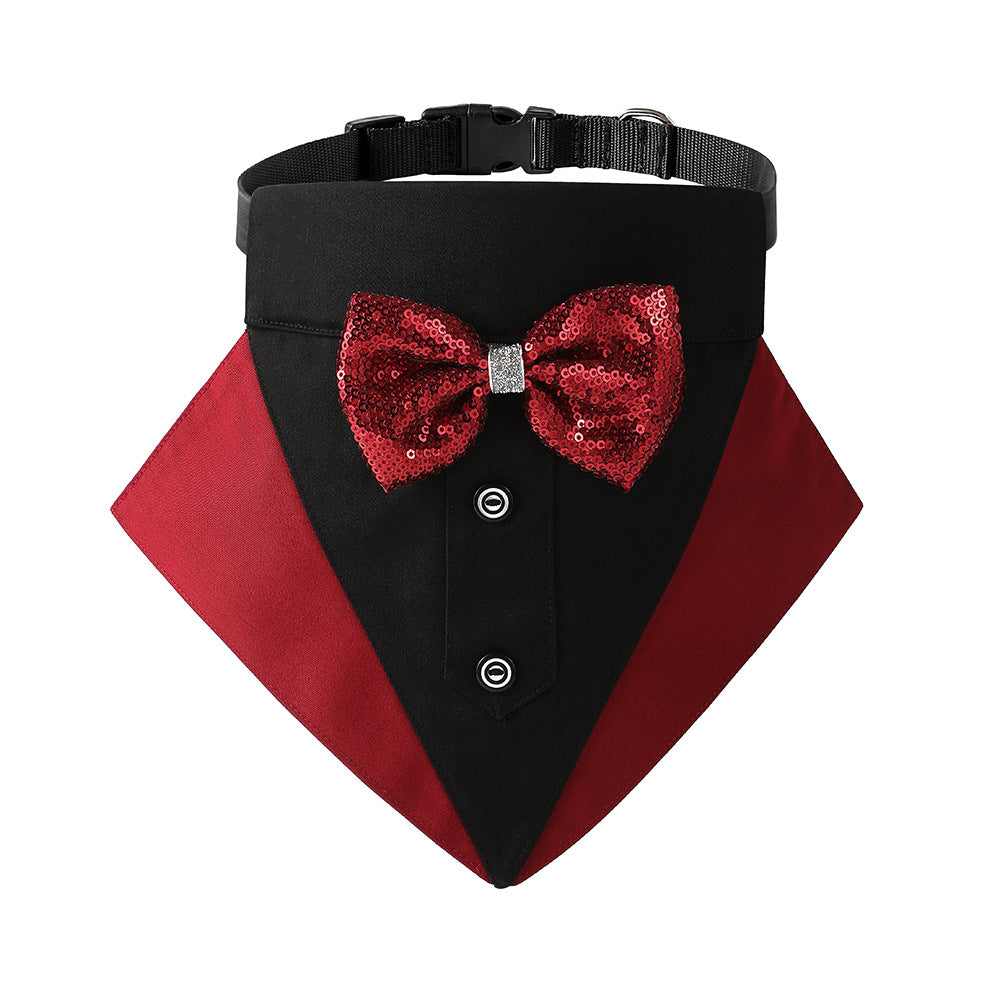 British Style Dog Wedding Scarf – Elegant Triangle Bib for Special Occasions