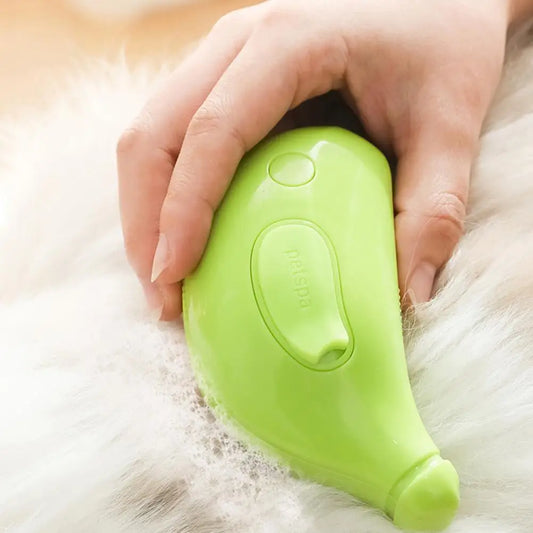 Banana-Shaped Pet Grooming Brush – Steamy Hair Removal Tool for Cats & Dogs