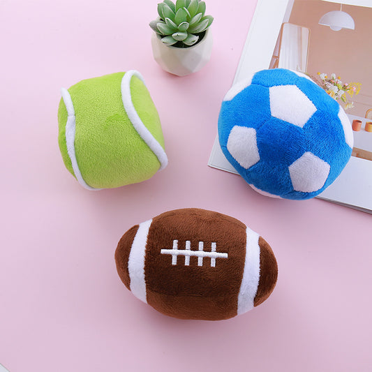 Pet Plush Squeaky Simulation Ball Dog Toy