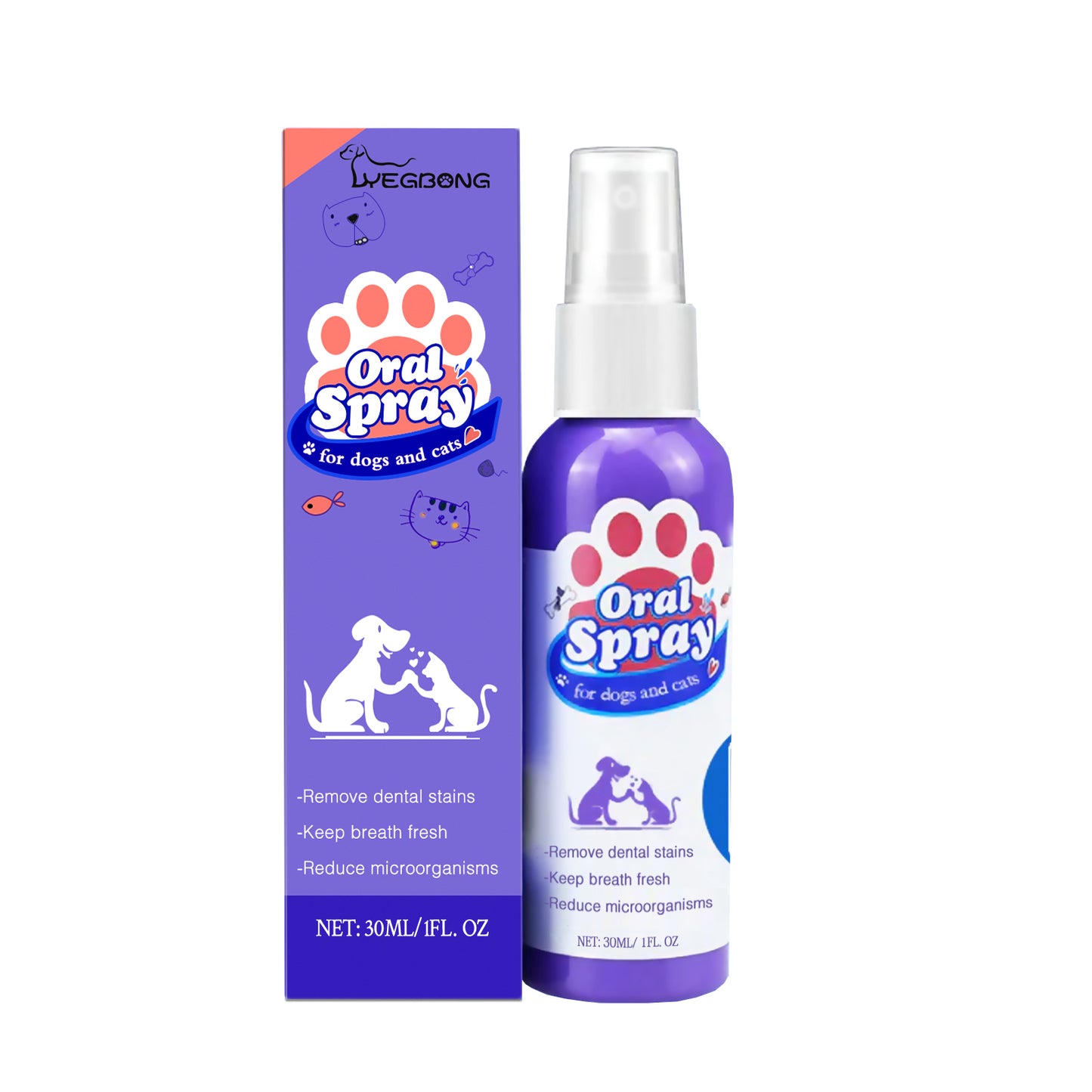 Pet Dental Spray – Tooth Cleaning & Fresh Breath for Cats & Dogs