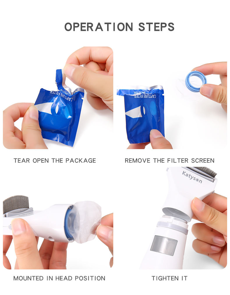 Pet Electric Flea Comb Lice Catcher Hair Cleaner Lice Catcher Pet Lice Comb Lice Remover