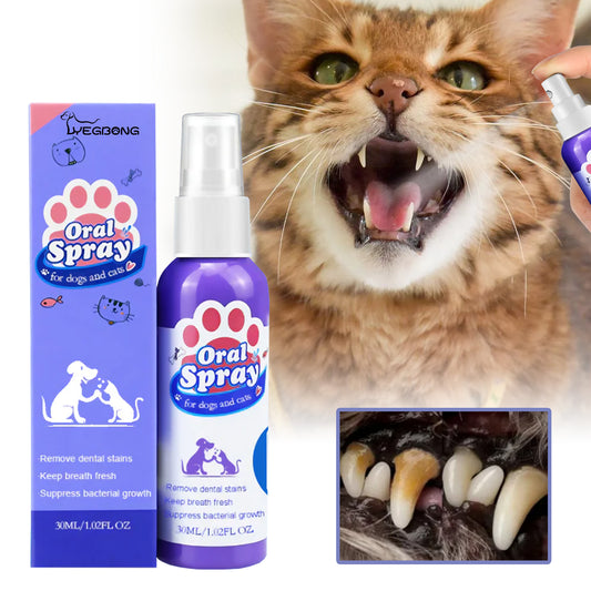 Pet Dental Spray – Tooth Cleaning & Fresh Breath for Cats & Dogs