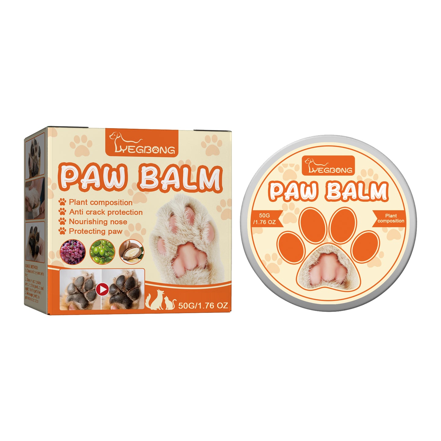 Universal Pet Paw Moisturizing Cream – Foot Care for Cats and Dogs, Cracked Paw Pad Treatment