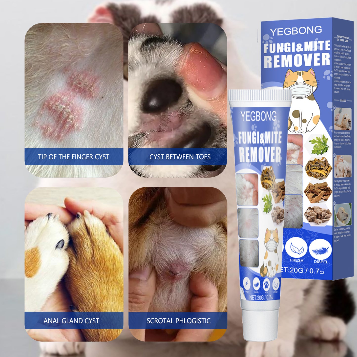 Mite Relief Cream for Pets – Skin Itching and Mite Removal for Dogs and Cats