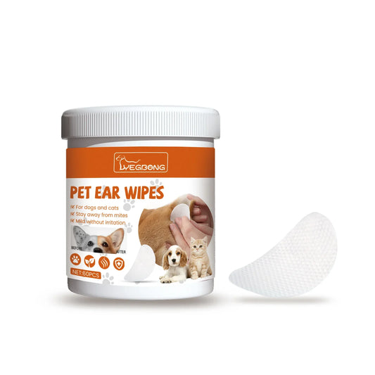 Yegbong Pet Ear Wipes, Pet Ear Cleaning Deodorizing Removing Mite And Earwax Cleaning Wipes