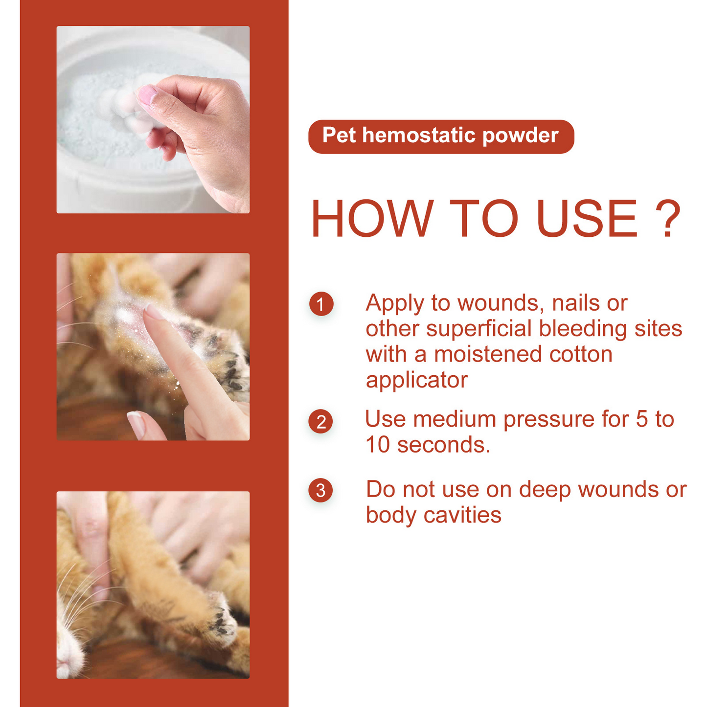 Pet Hemostatic Powder – Wound Cleaning & Healing Styptic Powder for Pets