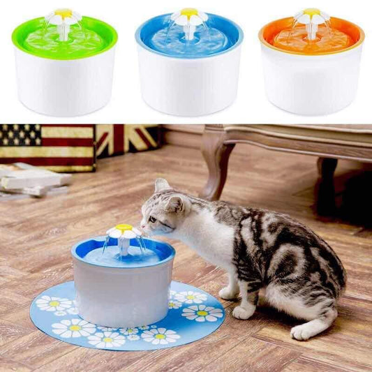 Fontaine à eau automatique pour chats et chiens, style fleur, distributeur d'eau avec filtre.