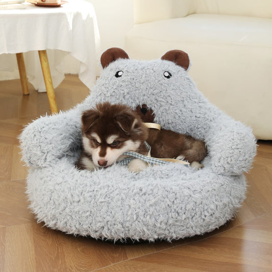 Alpaca Cat & Dog Bed – Soft Winter Nest with Non-Slip Bottom