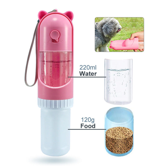 Dual Pet Travel Cup – Portable Water & Food Dispenser for Outdoor Walks