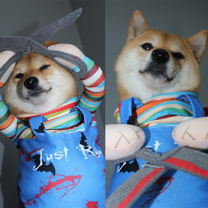 Divertido Traje de Cão "Mãos de Tesoura" para o Halloween e Festas de Máscaras