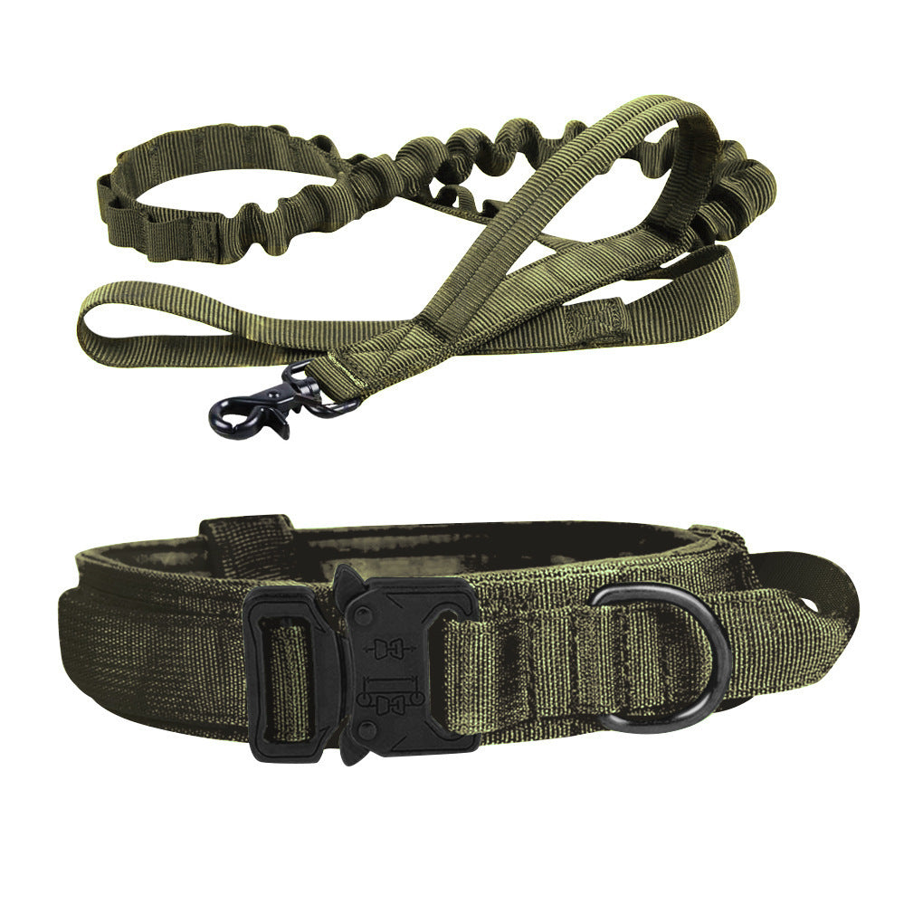 Conjunto Tático de Coleira e Trela para Cães, Equipamento de Treino e Passeio ao Ar Livre para Cães