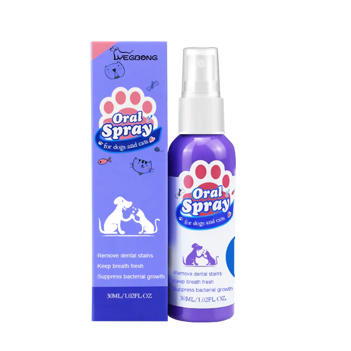 Pet Dental Spray – Tooth Cleaning & Fresh Breath for Cats & Dogs