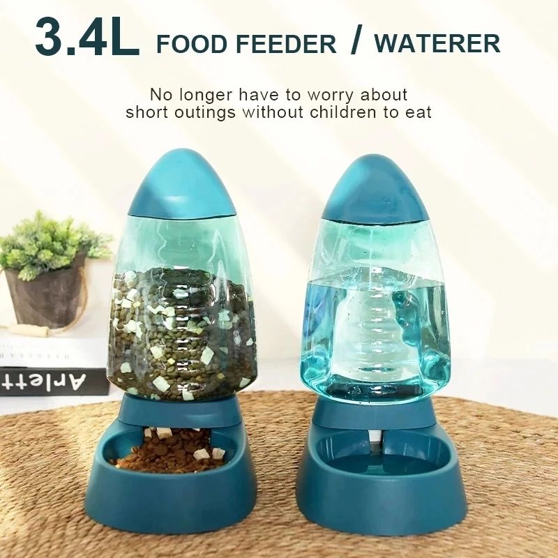 Tigela de Água e Comida para Animais de Estimação em Formato de Veleiro de Grande Capacidade para Gatos e Cães