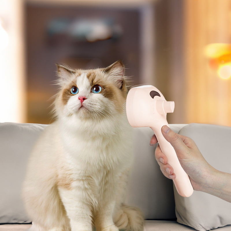 Pente Elétrico para Animais de Estimação com Vapor, Ferramenta de Remoção de Pelo e Limpeza para Cães e Gatos
