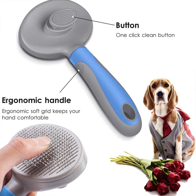 Escova Slicker de Pelo para Cães e Gatos, Pente para Pelo Longo de Cachorros