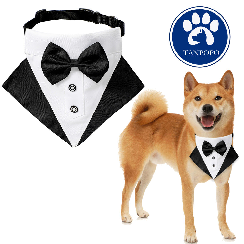British Style Dog Wedding Scarf – Elegant Triangle Bib for Special Occasions