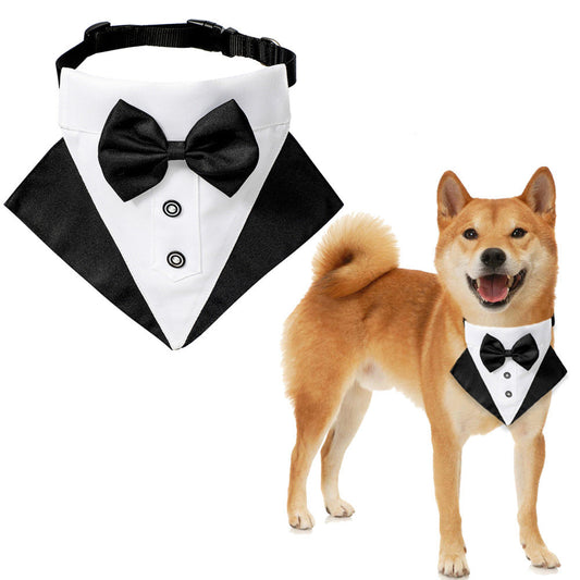 British Style Dog Wedding Scarf – Elegant Triangle Bib for Special Occasions