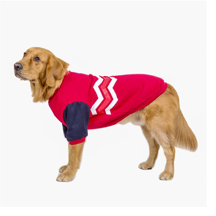 Camisola de Algodão para Cães Grandes, Roupa de Animais de Estimação com Padrão de Ondas Casual