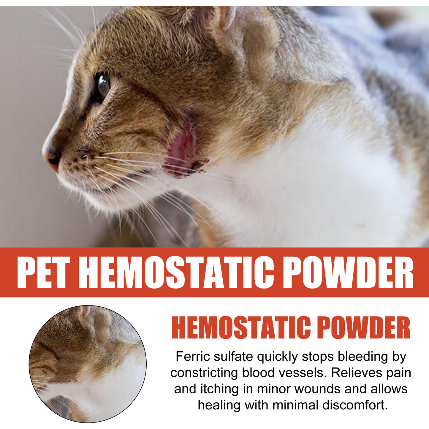 Pet Hemostatic Powder – Wound Cleaning & Healing Styptic Powder for Pets
