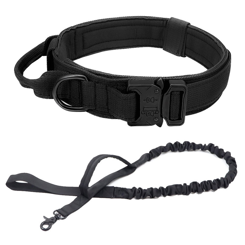 Conjunto Tático de Coleira e Trela para Cães, Equipamento de Treino e Passeio ao Ar Livre para Cães