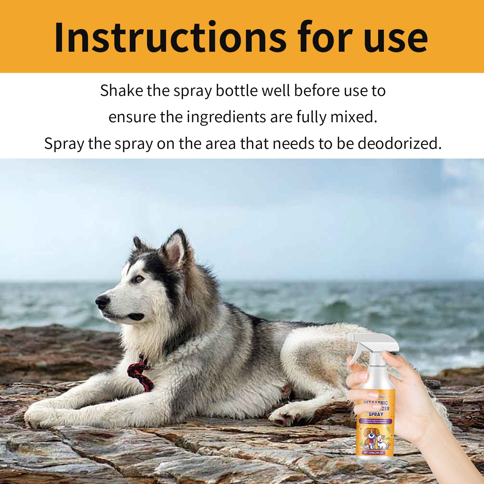 Spray Desodorizante para Tecidos de Animais de Estimação, Ambientador de Longa Duração para Odores de Animais de Estimação em Interiores