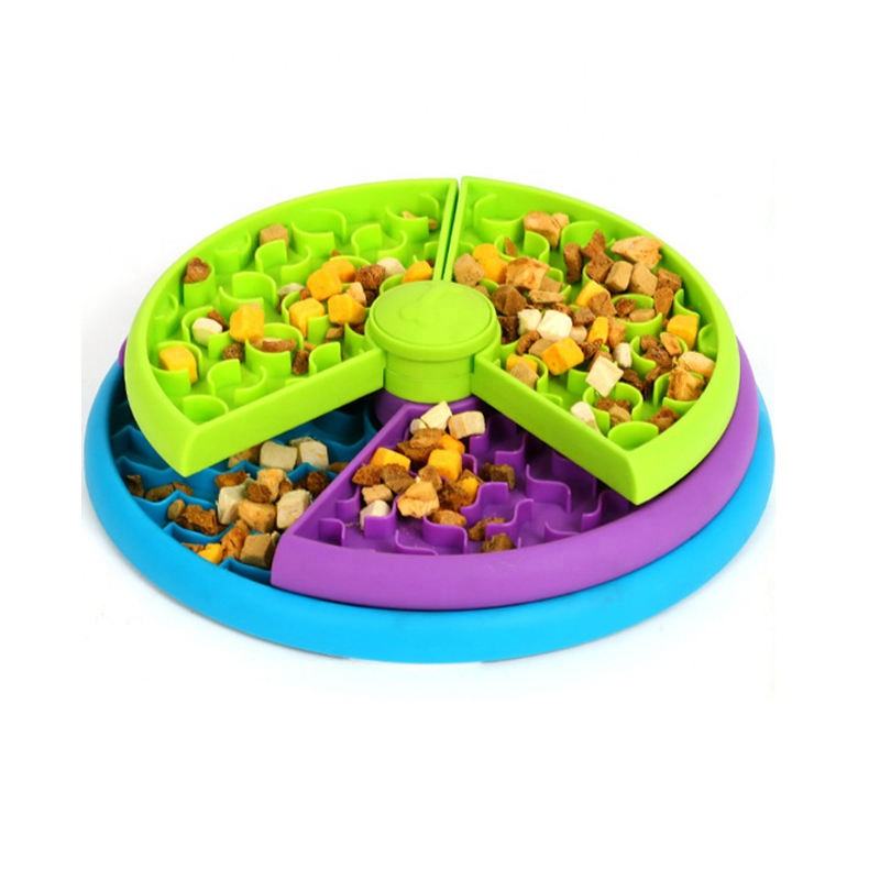 Pet Slow Feeder Bowl – Anti-Choking Rotating Puzzle Dish for Cats & Dogs