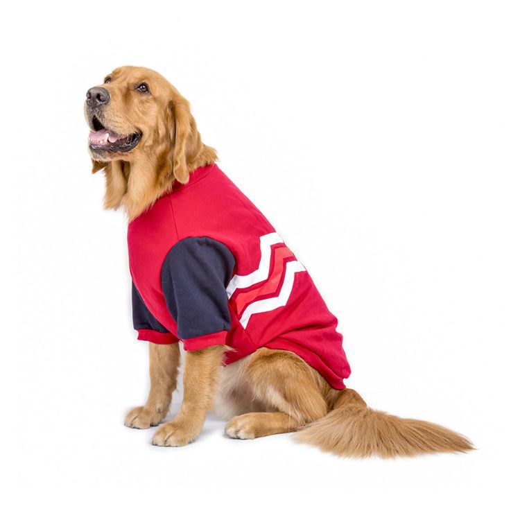 Camisola de Algodão para Cães Grandes, Roupa de Animais de Estimação com Padrão de Ondas Casual