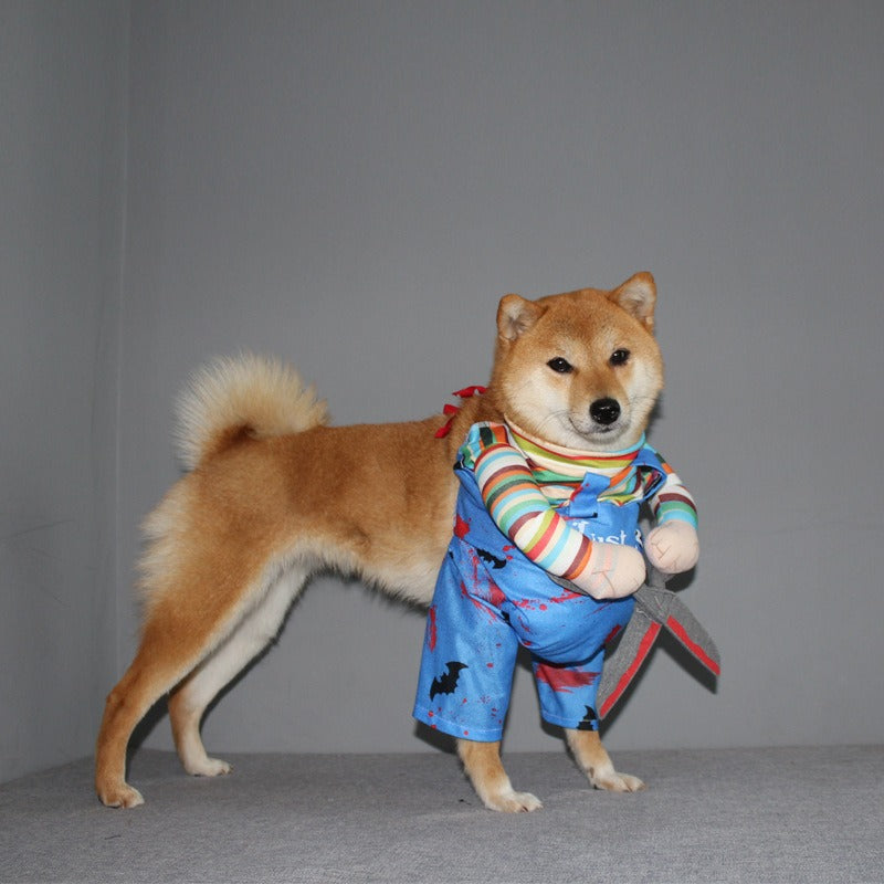 Divertido Traje de Cão "Mãos de Tesoura" para o Halloween e Festas de Máscaras