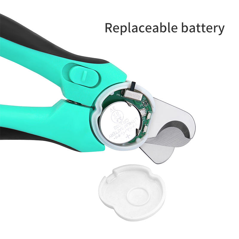 Cortador de Unhas LED para Animais de Estimação com Lima Incorporada, Ferramenta de Tratamento em Aço Inoxidável para Cães e Gatos