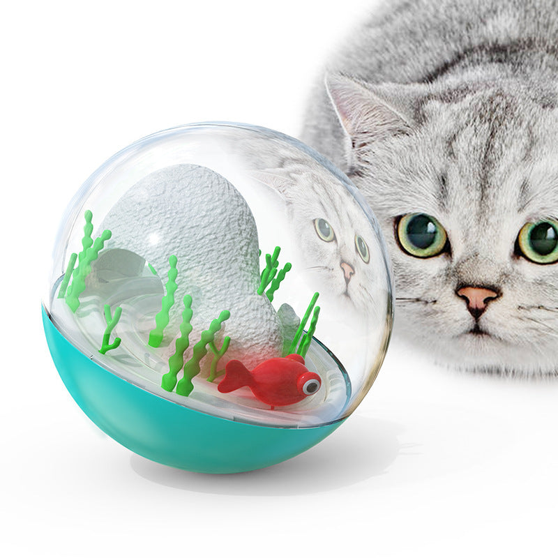 Brinquedo Interativo Elétrico para Gatos, em Forma de Peixe, com Bola de Equilíbrio Automático