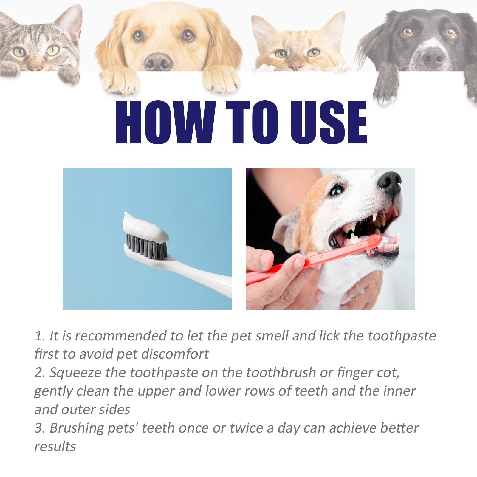 Pasta de Dentes Pet V34 para Cães e Gatos, Cuidados Dentários para Hálito, Gengivas e Tártaro