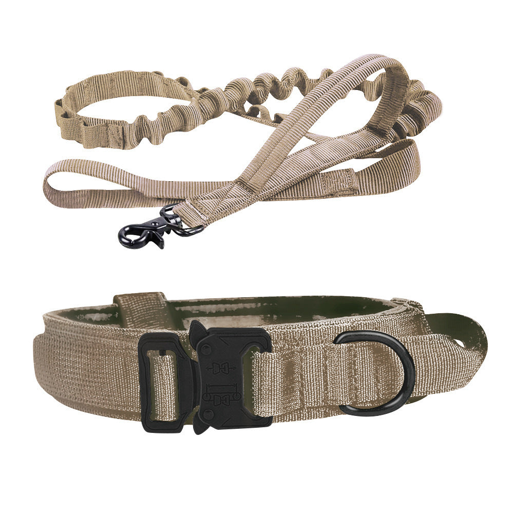 Conjunto Tático de Coleira e Trela para Cães, Equipamento de Treino e Passeio ao Ar Livre para Cães