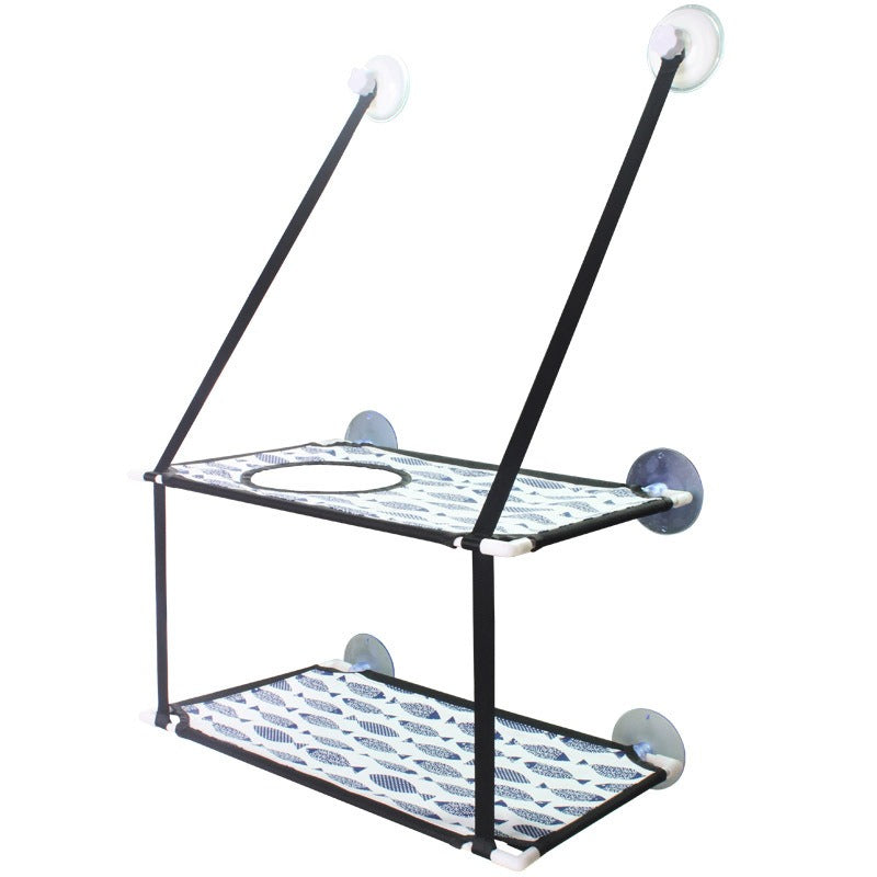 Cama Suspensa para Gatos de Montagem em Janela com Ventosas, Cesto Suspenso de Camada Dupla