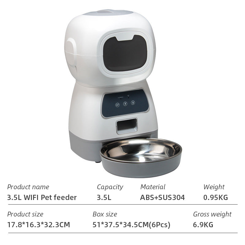 Comedouro Automático Inteligente para Animais de Estimação com WiFi e Controlo por App para Cães e Gatos