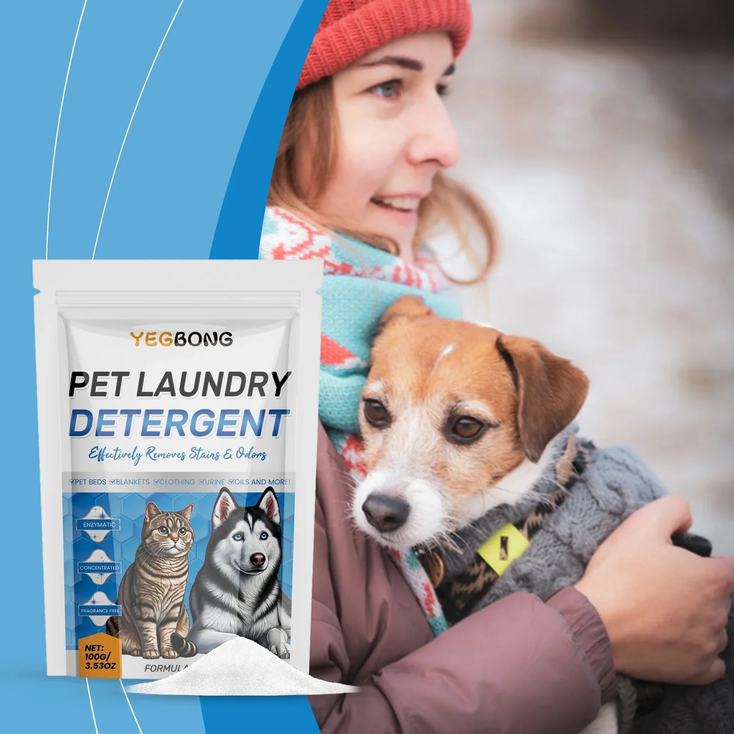 Yegbong Pet Washing Powder Deodorizing Deodorizing Deep Clean Stains Pet Washing Powder Decontamination Powder