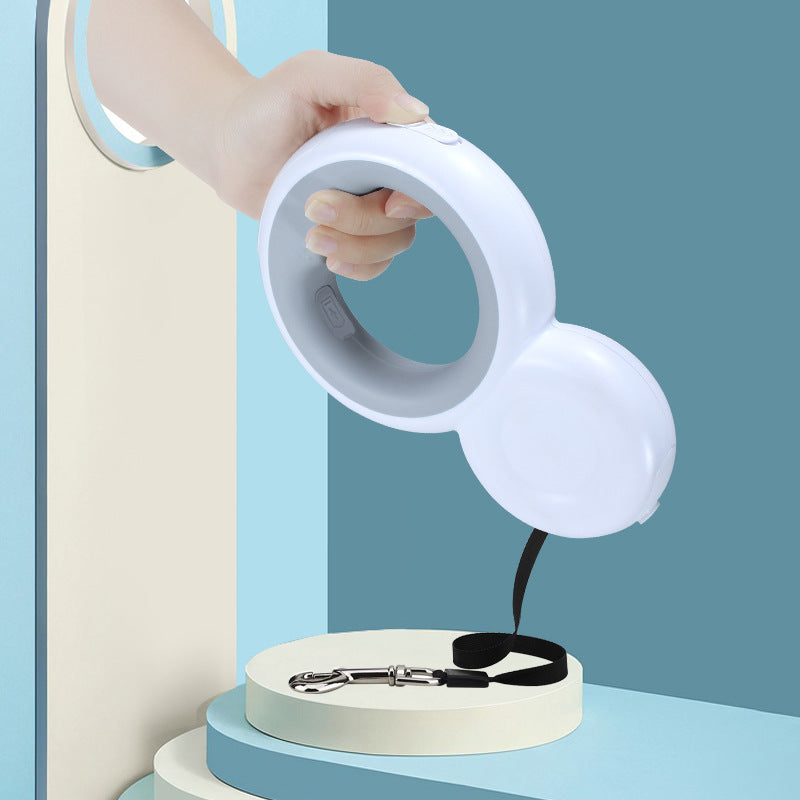 4-in-1 LED Dog Leash – Retractable Snowman Design with Night Light