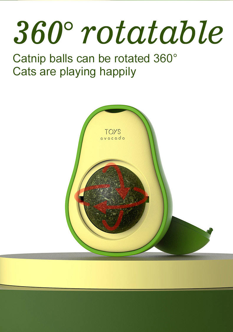 Rotating Catnip Ball jouet avec Avocado Design pour chats