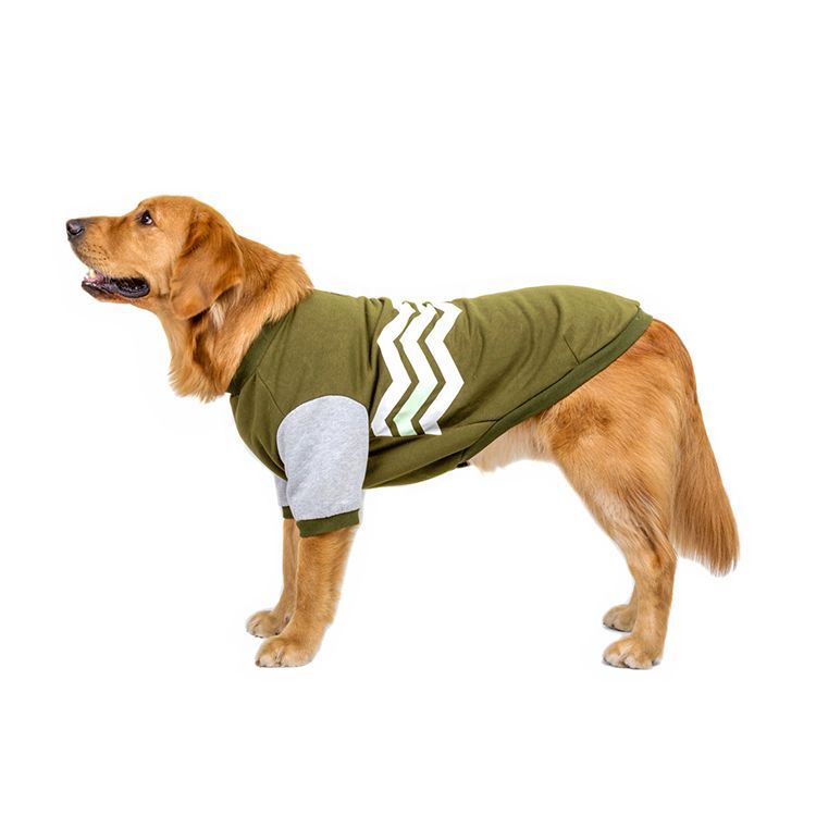 Camisola de Algodão para Cães Grandes, Roupa de Animais de Estimação com Padrão de Ondas Casual