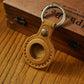 Cowhide Leather Pet Tracker Keychain – Protective Anti-Loss Case