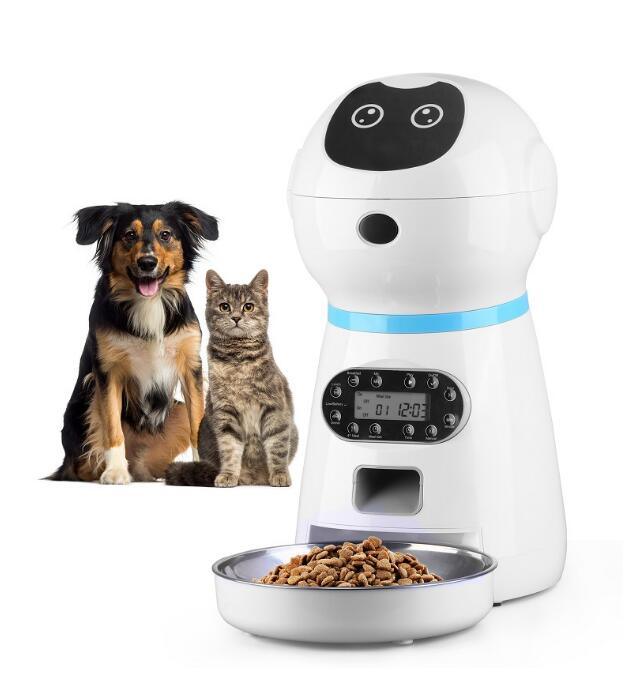 Alimentador automático para animais de estimação 3,5L, alimentador inteligente para animais de estimação, tabuleiro para alimentos em aço inoxidável