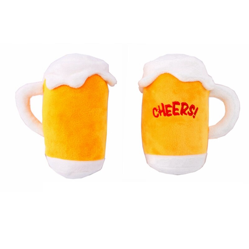 Garrafa de Cerveja de Pelúcia com Apito para Cães para Brincadeira Interativa
