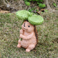 Garden Resin Decoration Hedgehog Holding Leaves And Bird Feeding Ornaments Creative Hedgehog Resin Statue Bird Feeder
