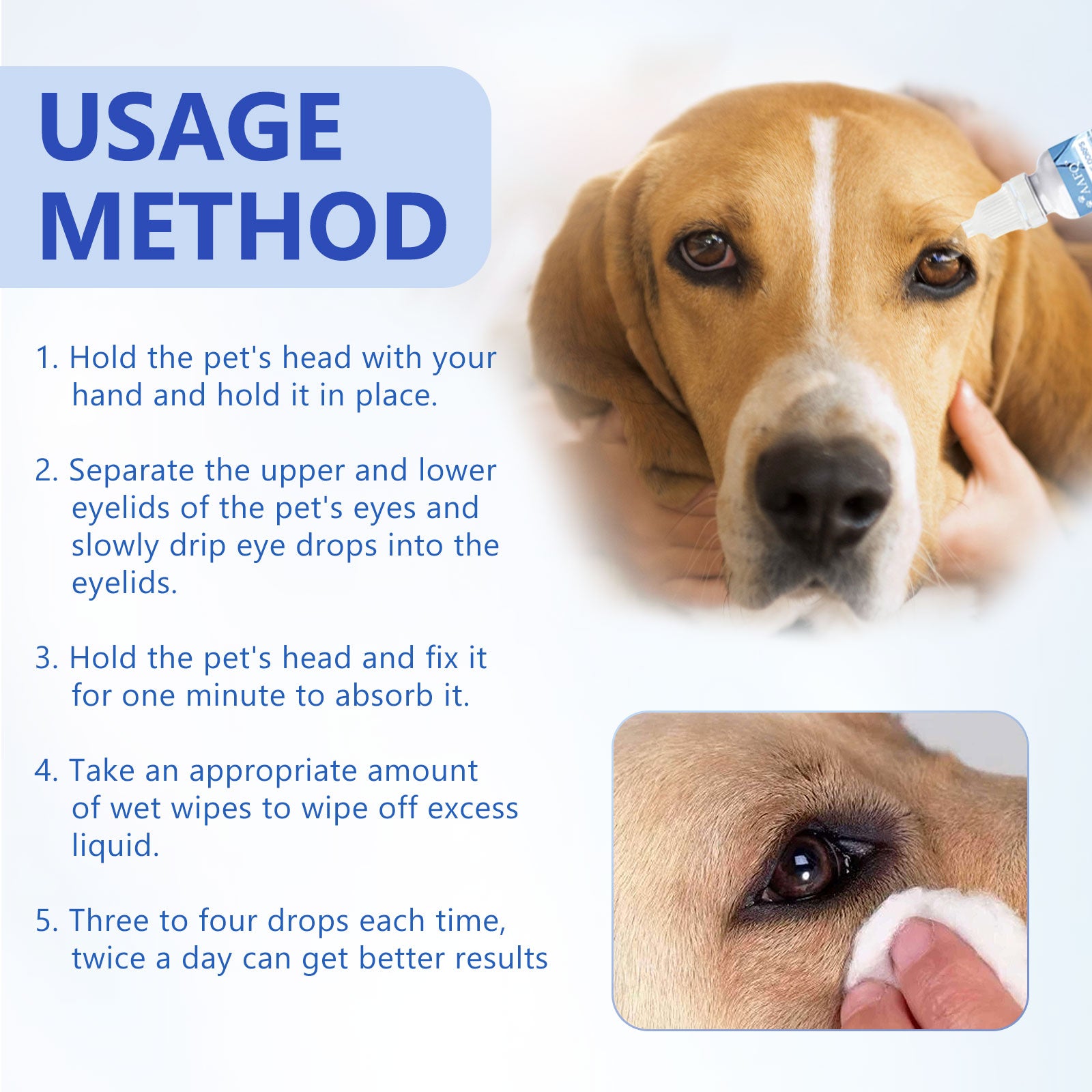 Gotas para Limpeza dos Olhos de Cães e Gatos, Colírio Suave para Cuidados com Manchas de Lágrimas