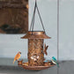Outdoor solar powered lamp metal hanging bird feeder feeding and watering dual-purpose bird feeder decorative lamp