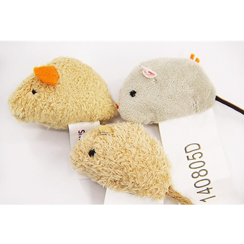 Brinquedos de Gato Rato de Peluche (Pack de 3) para Brincadeira Interativa e Treino