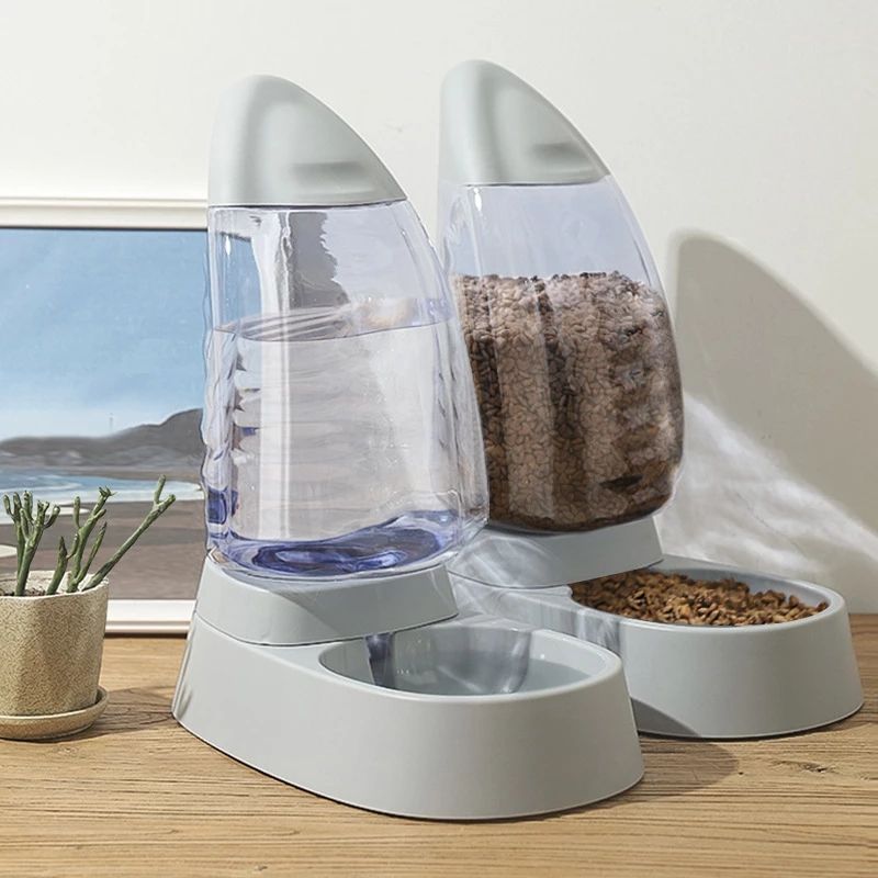 Tigela de Água e Comida para Animais de Estimação em Formato de Veleiro de Grande Capacidade para Gatos e Cães