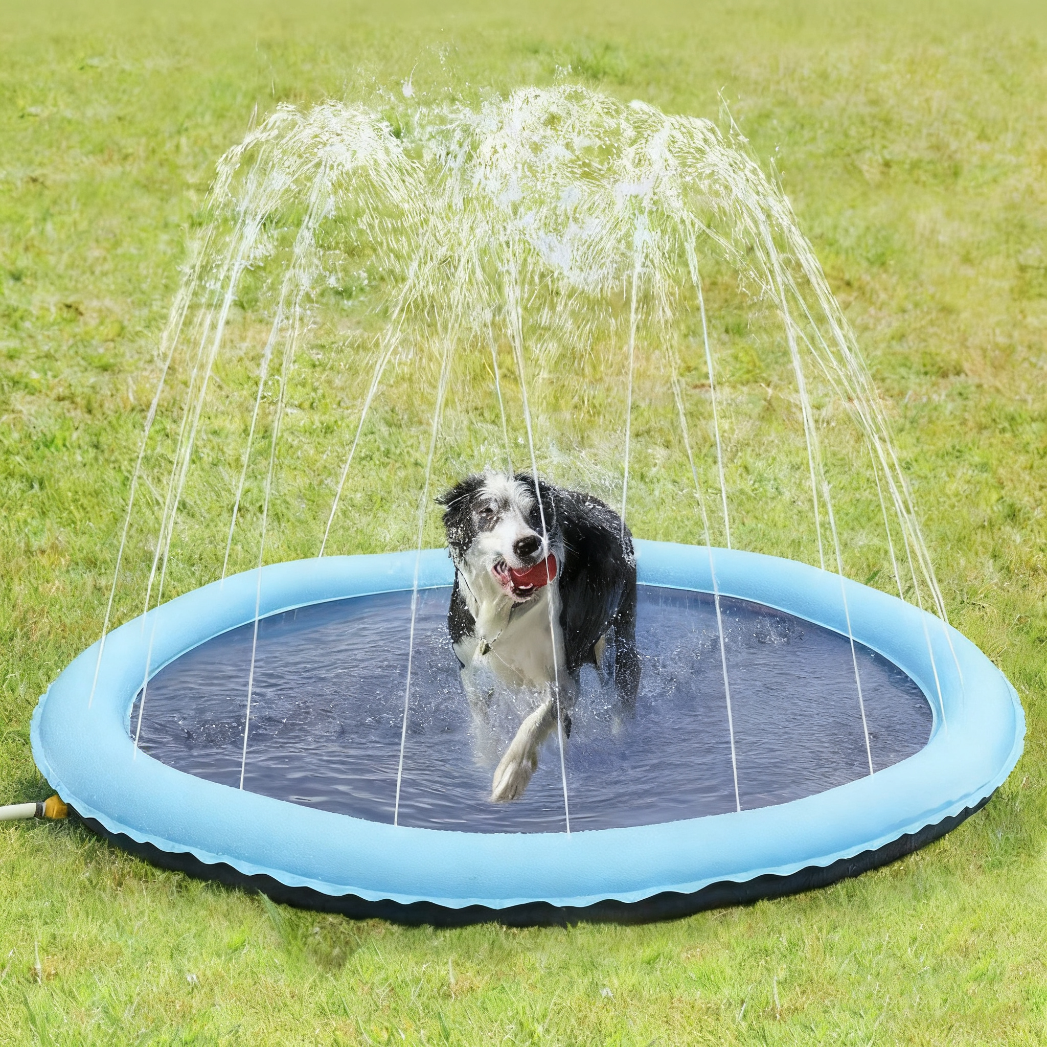 Tapete Salpicante Grosso de PVC para Animais de Estimação, Tapete de Jato de Água para Cães e Diversão ao Ar Livre