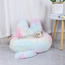 Round Plush animal House lit pour chats et chiens, chaud All-Season Sleeping Nest