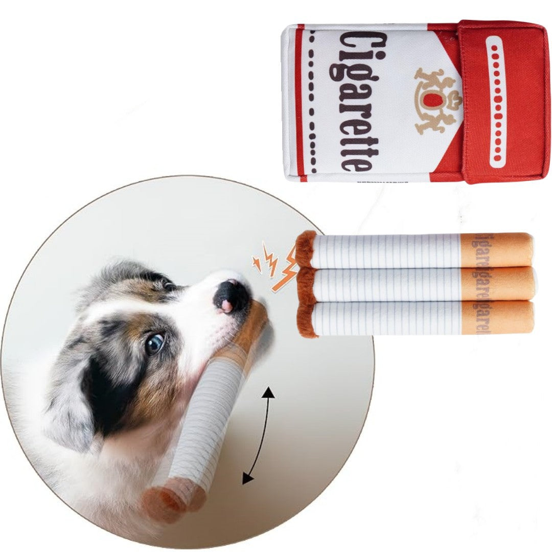 Cigar-Shaped Plush Squeaky chien jouet avec Gift Box, résistant Chew jouet