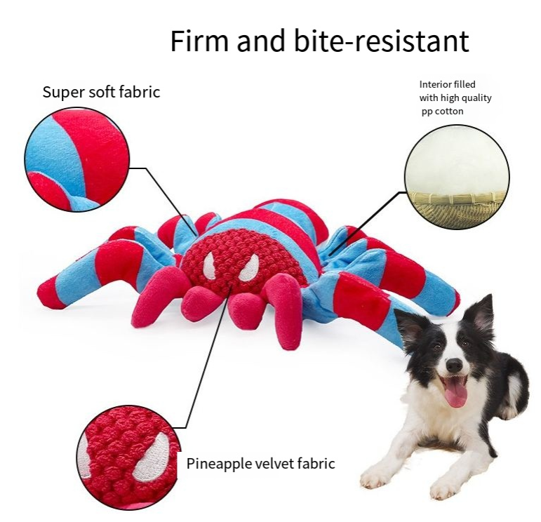 Squeaky Plush Dog Toy – Bite-Resistant & Teeth-Cleaning Fun